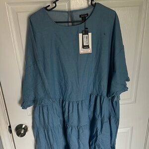 Boho Blue Tiered Dress